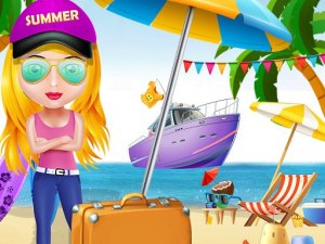 Girl Summer Vacation Beach Dress Up Game